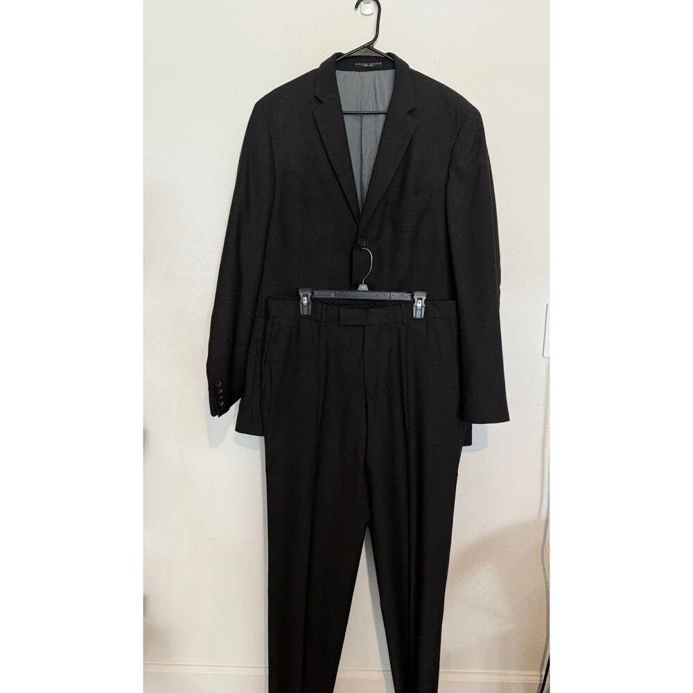 Hugo Boss Rossellini Movie Mens Suit Two Piece 44L  Gray Mens Three Button Wool